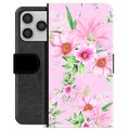 Funda Cartera Premium para iPhone 17 Pro - Flores de Acuarela