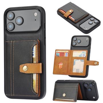 Funda con Cartera Retro Style para iPhone 17 Pro - Negro