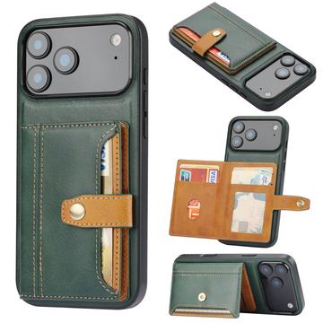 Funda con Cartera Retro Style para iPhone 17 Pro - Verde