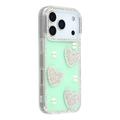 Funda híbrida Amor brillante y perla para iPhone 17 Pro - Verde