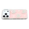 Funda híbrida Amor brillante y perla para iPhone 17 Pro - Rosa