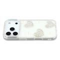 Funda híbrida Amor brillante y perla para iPhone 17 Pro - Blanca