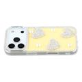 Funda híbrida Amor brillante y perla para iPhone 17 Pro - Amarillo