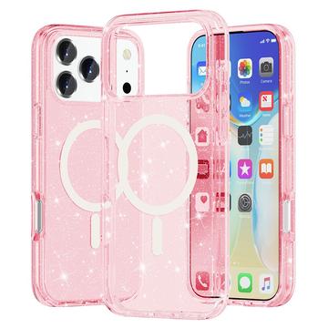 Funda Híbrida Stylish Glitter Series para iPhone 17 Pro - Compatible con MagSafe - Rosa
