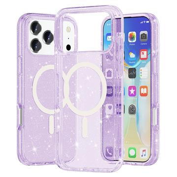 Funda Híbrida Stylish Glitter Series para iPhone 17 Pro - Compatible con MagSafe - Púrpura