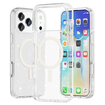 Funda Híbrida Stylish Glitter Series para iPhone 17 Pro - Compatible con MagSafe - Blanco