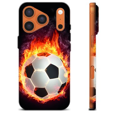 Funda de TPU para iPhone 17 Pro - Pelota de Fútbol en Llamas