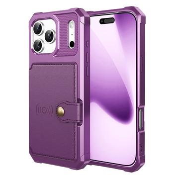 Funda de TPU con Tarjetero para iPhone 17 Pro - Púrpura