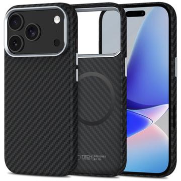 Funda de plástico Tech-Protect Ion Carbon para iPhone 17 Pro - Compatible con MagSafe - Negro / Plata