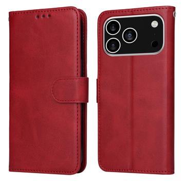 iPhone 17 Pro Funda de cartera con soporte - Rojo