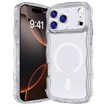 Funda iPhone 17 Pro Wave-Edge Laser Glitter MagSafe Case - Transparente
