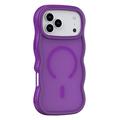 Funda híbrida magnético con borde ondulado para iPhone 17 Pro - Morado