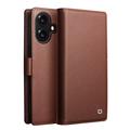 Funda de piel iPhone 17 Qialino 2 en 1 desmontable para cartera - Compatible con MagSafe - Marrón