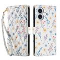 Funda Rómbica Floral de Cartera para iPhone 17