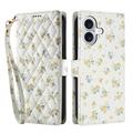 Funda Rómbica Floral de Cartera para iPhone 17 - Flores Amarillas