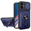 Funda híbrida con anillo giratorio y protector de cámara para iPhone 17 - Azul