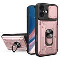Funda híbrida con anillo giratorio y protector de cámara para iPhone 17 - Rosa Dorado