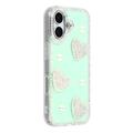 Funda híbrida Amor brillante y perla para iPhone 17 - Verde