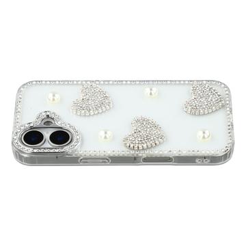 Funda híbrida Amor brillante y perla para iPhone 17 - Transparente