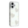 Funda híbrida Amor brillante y perla para iPhone 17 - Blanca
