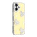 Funda híbrida Amor brillante y perla para iPhone 17 - Amarillo