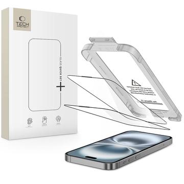 Protector de pantalla de cristal templado iPhone 17 Tech-Protect Quick Set+ 2-Pack - Transparente