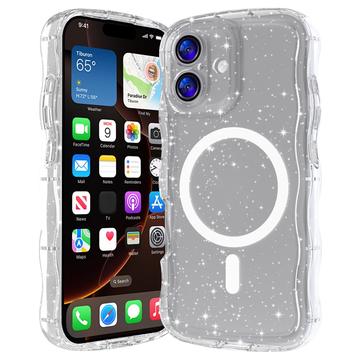 Funda iPhone 17 Wave-Edge Laser Glitter MagSafe Case - Transparente