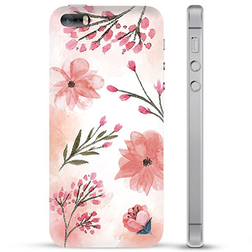 Funda Híbrida para iPhone 5/5S/SE - Flores Rosadas