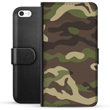 Funda Cartera Premium con Función de Soporte para iPhone 5/5S/SE - Camuflaje