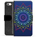 Funda Cartera Premium para iPhone 5/5S/SE - Mandala Colorida