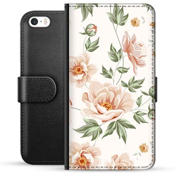 Funda Cartera Premium con Función de Soporte para iPhone 5/5S/SE - Floral