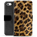 Funda Cartera Premium con Función de Soporte para iPhone 5/5S/SE - Leopardo