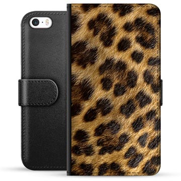 Funda Cartera Premium con Función de Soporte para iPhone 5/5S/SE - Leopardo