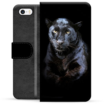 Funda Cartera Premium para iPhone 5/5S/SE - Pantera Negra