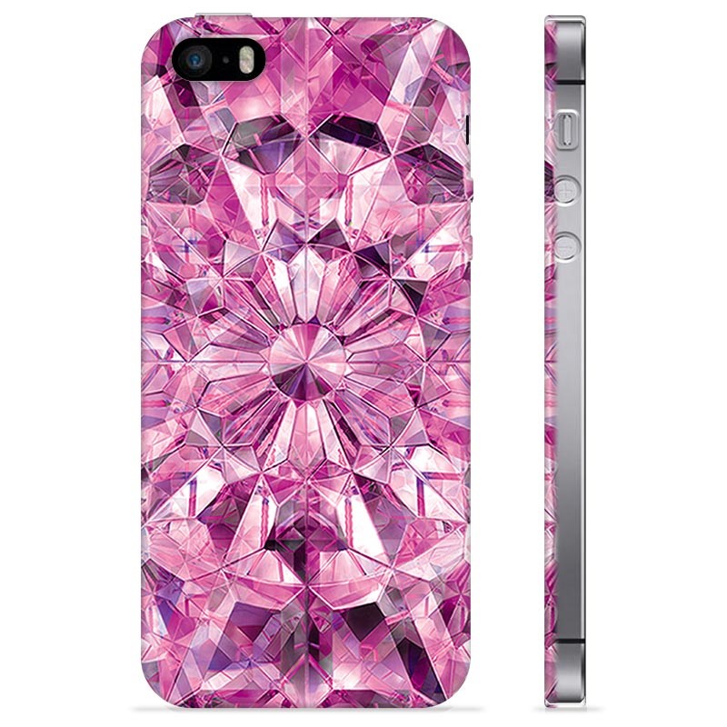 Funda de TPU para iPhone 5/5S/SE - Cristal Rosa