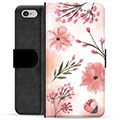 Funda Cartera Premium para iPhone 6 / 6S - Flores Rosadas