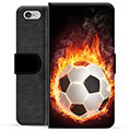 Funda Cartera Premium para iPhone 6 / 6S - Pelota de Fútbol en Llamas