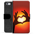 Funda Cartera Premium para iPhone 6 / 6S - Silueta del Corazón