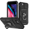 Carcasa Híbrida con Soporte Metal para iPhone 6/6S/7/8/SE (2020)/SE (2022) - Negra