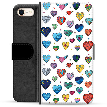 Funda Cartera Premium para iPhone 7/8/SE (2020)/SE (2022) - Corazones