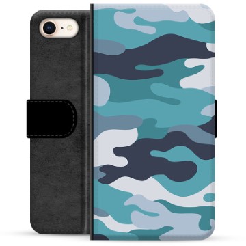 Funda Cartera Premium para iPhone 7/8/SE (2020)/SE (2022) - Camuflaje Azul