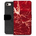 Funda Cartera Premium con Función de Soporte para iPhone 7 / iPhone 8 - Mármol Rojo