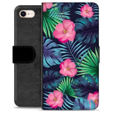 Funda Cartera Premium con Función de Soporte para iPhone 7 / iPhone 8 - Flores Tropicales