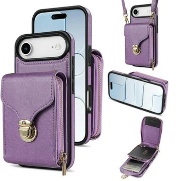 Funda iPhone Air Todo en Uno con Cartera y Correa - Morado