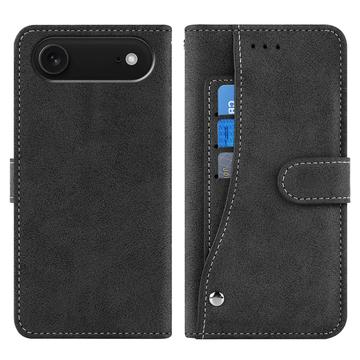 iPhone Air Elegante Funda Retro para Cartera con Tarjetero Giratorio - Negro