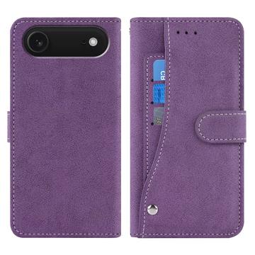 iPhone Air Elegante Funda Retro para Cartera con Tarjetero Giratorio - Morado