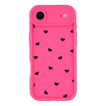 Funda de TPU a prueba de golpes con diseño de corazón y bordes elevados iPhone Air - Rosa Fuerte