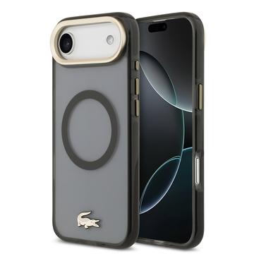 Funda híbrida Lacoste Frosted Finish Gold Logo para iPhone Air - Compatible con MagSafe - Negro