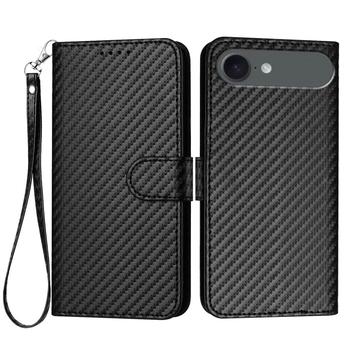 iPhone Air Funda Cartera Premium con Correa - Textura Fibra de Carbono