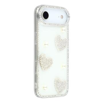 Funda híbrida Amor brillante y perla para iPhone Air - Blanca
